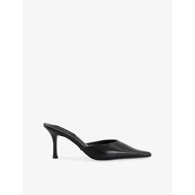 Tony Bianco Womens Black Leather Sicily Leather Heeled Mules Eur 37 / 4 Uk