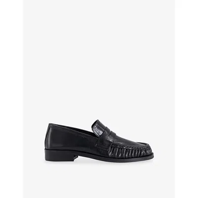 Tony Bianco Womens Black Vintage Libby Leather Loafers Eur 36 / 3 Uk