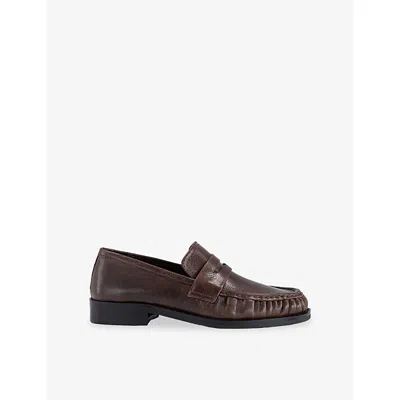 Tony Bianco Womens Choc Vintage Libby Leather Loafers Eur 39 / 6 Uk In Multi