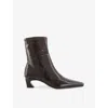 Tony Bianco Womens Chocolate Crinkle Margot Leather Heeled Ankle Boots Eur 36 / 3 Uk In Brown