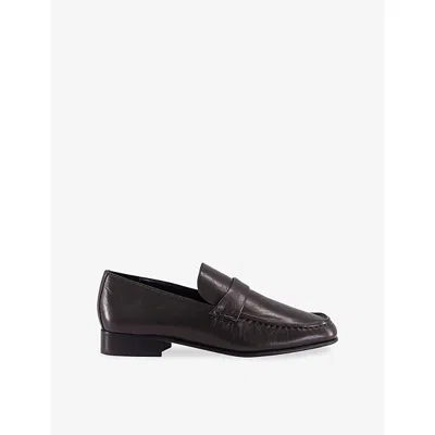 Tony Bianco Womens Chocolate Venice Gigi Leather Loafers Eur 39 / 6 Uk In Brown