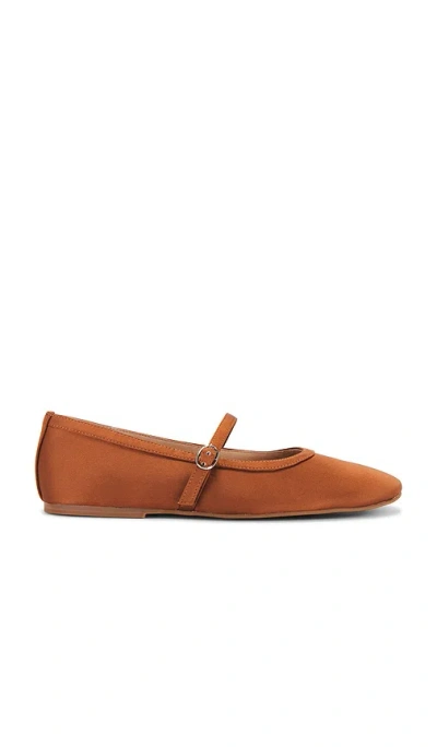 Tony Bianco X Revolve Melany Flat In Chocolate Satin