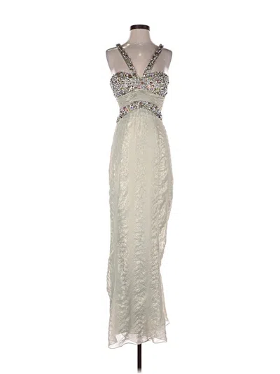 Pre-owned Tony Bowls Cocktail Dress In Silver