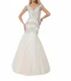 Tony Bowls Mermaid U-back Prom Dress In Champagne In White