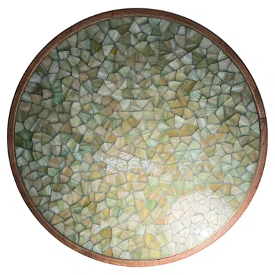 Pre-owned Tony Duquette Green Mosaic Glass Decorator Arts & Crafts / Mission Style Side Table