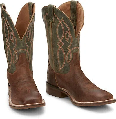 Pre-owned Tony Lama 11in Americana Mens Brown Landgrab Leather Cowboy Boots