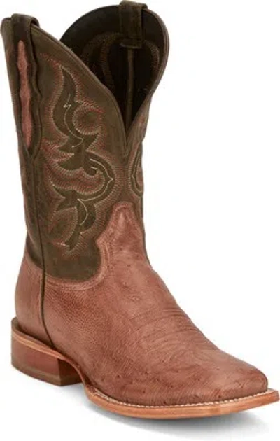 Pre-owned Tony Lama 11in Goat Mens Olive Cadiz Leather Cowboy Boots In Green