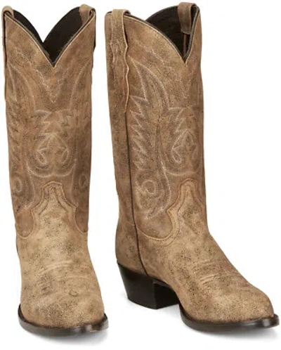 Pre-owned Tony Lama 13in Goat Mens Desert Tan Outpost Leather Cowboy Boots