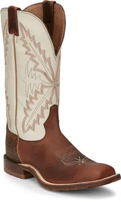 Pre-owned Tony Lama 13in Tlx Mens Red Brown/white Antonio Leather Cowboy Boots