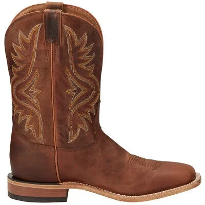 Pre-owned Tony Lama Avett Square Toe Cowboy Mens Brown Casual Boots 7956