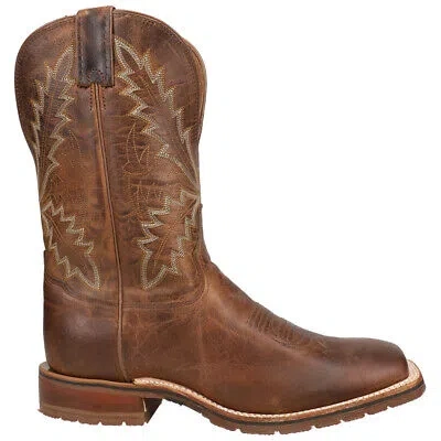 Pre-owned Tony Lama Bowie Square Toe Cowboy Mens Brown Casual Boots Xt5104