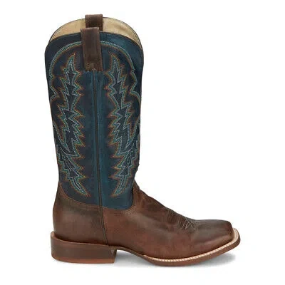 Pre-owned Tony Lama Camarillo Wide Square Toe Cowboy Mens Brown Casual Boots Tl3035