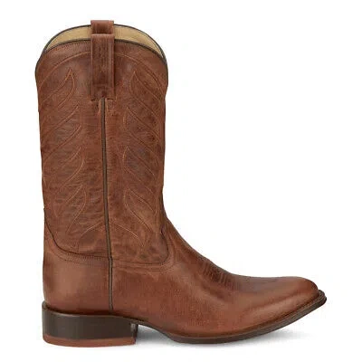 Pre-owned Tony Lama Derby Lenado Medium Round Toe Cowboy Mens Brown Casual Boots Dr3038