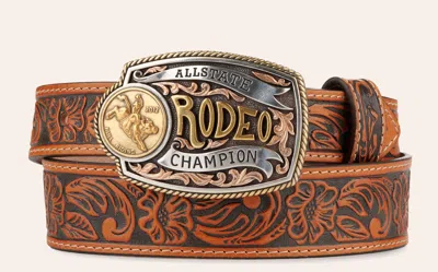 Tony Lama Kids' Brown With Rodeo Champion Buckle Tooled Belt