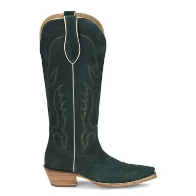 Pre-owned Tony Lama Liz Embroidered Snip Toe Cowboy Womens Green Casual Boots Dr4262