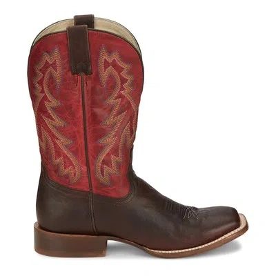 Pre-owned Tony Lama Luciano Wide Square Toe Cowboy Mens Brown Casual Boots Tl3030