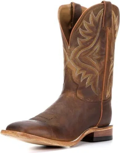 Pre-owned Tony Lama Men's 7956 Americana Square Toe Western Boot In Brown