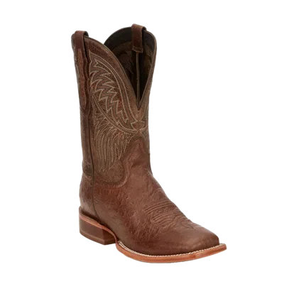 Pre-owned Tony Lama ® Men's Alamosa Brown Smooth Ostrich Western Boots Sa6102