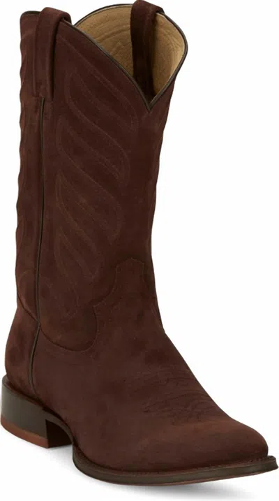 Tony Lama Men's Amado 12" Suede Leather Western Boots In Brown In Multi