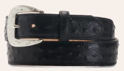 Tony Lama Men's Black Ostrich Print Western Belt