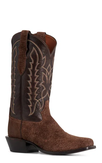 Tony Lama Men's Brown Hippo Cutter Toe Cowboy Boots