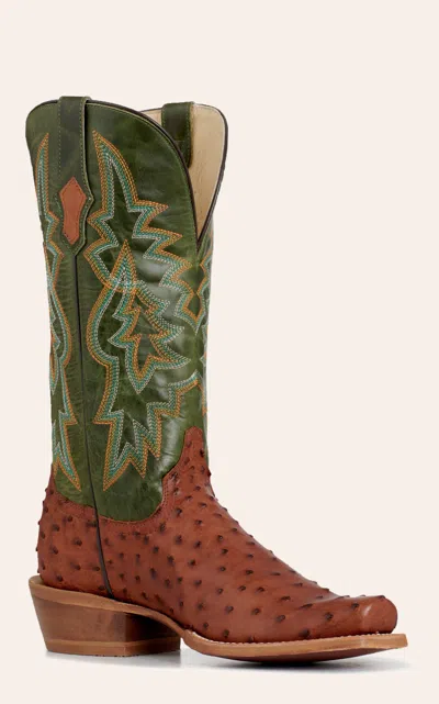 Tony Lama Men's Cinnamon Brown & Cactus Punchy Toe Cowboy Boots