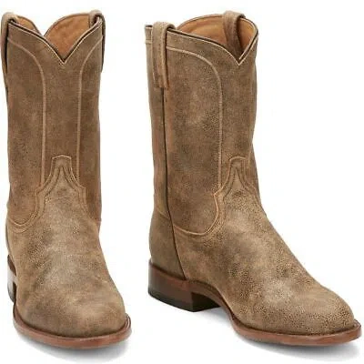 Pre-owned Tony Lama Men's Ep3550 Monterey 10" Tan Round Toe Stockman Heel Wellington Boots In Desert Tan (tan)