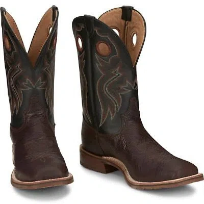 Pre-owned Tony Lama Men's Ep6096 Avalos Cognac 11" Cognac (brown) Square Toe Western Boots