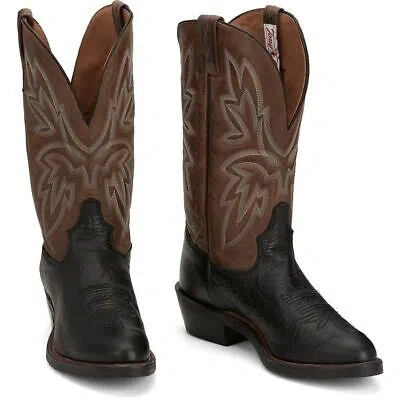 Pre-owned Tony Lama Men's Ep7801 Fernando 12" Black (brown) Medium Round Toe Western Boots