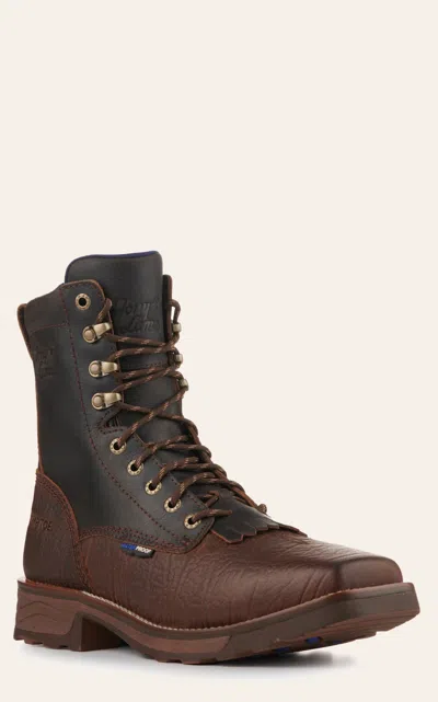 Tony Lama Men's High Range Dark Brown Waterproof Wide Square Composite Toe Work Boot