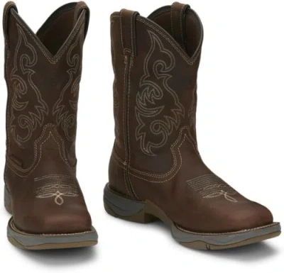 Pre-owned Tony Lama Men's Junction Waterproof Boot Square Toe - Rr3353 In Brown