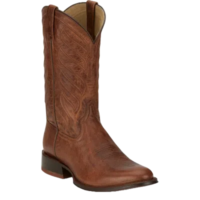 Pre-owned Tony Lama Men's Lenado Tan Goat Brown Leather Boots Dr3038