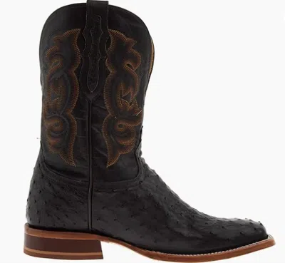 Tony Lama Men's Moore Umber Full Quill Ostrich Boot In Brown In Black