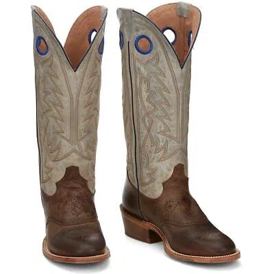 Pre-owned Tony Lama Men's Sa2002 Henley 15" Stout (brown) Round Toe Western Mid-calf Boots