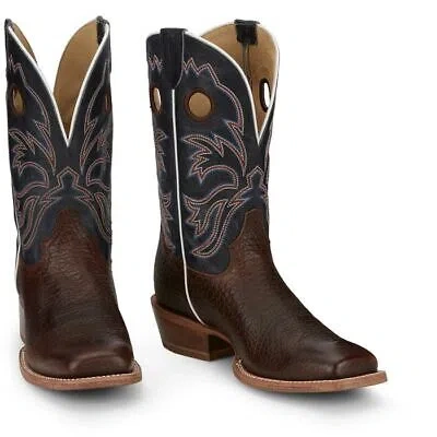 Pre-owned Tony Lama Men's Sa2013 Dealer 11" Brown Wide Square Toe Western Mid-calf Boots In Espresso (brown)