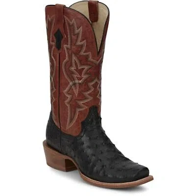 Pre-owned Tony Lama Men's Sa8267 Rylen 13" Full Quill Black Square Toe Western Boot
