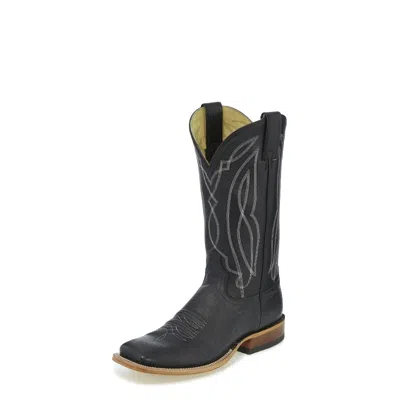 Pre-owned Tony Lama Men's Sealy Black Cowboy Boot Square Toe - Tl3000