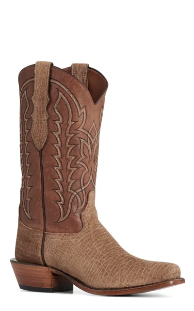 Tony Lama Men's Tan Hippo Cutter Toe Cowboy Boots In Brown