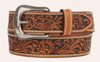 Tony Lama Men's Tan Veracruz Vine Western Belt In Brown