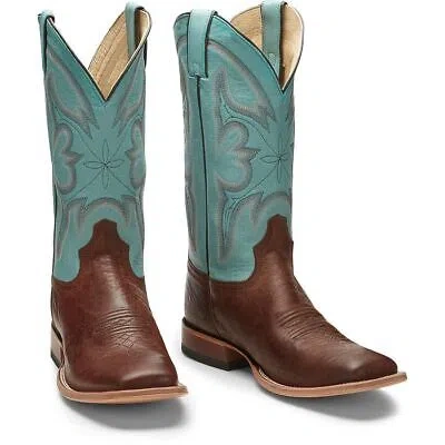 Pre-owned Tony Lama Men's Tl3002 Sealy 13" Brown Square Toe Stockman Heel Western Boots In Honey (brown)