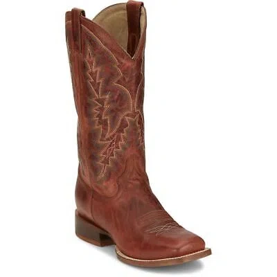 Pre-owned Tony Lama Men's Tl3033 Camarillo 13" Cognac Square Toe Western Boot In Cognac (brown)