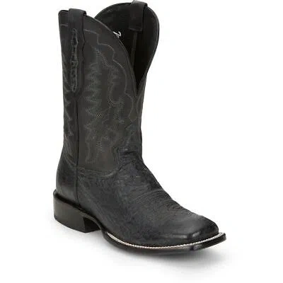 Pre-owned Tony Lama Men's Tl5382 Rancho 11" Charcoal Square Toe Western Boot In Charcoal (grey)