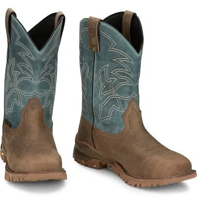 Pre-owned Tony Lama Men's Tw5008 Roustabout 11" Brown Steel Toe Waterproof Eh Work Boots In Tan Gaucho (brown)