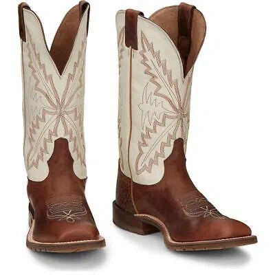 Pre-owned Tony Lama Men's Xt5102 Antonio 13" Brown Square Toe Stockman Heel Western Boots In Chestnut (brown)