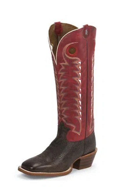 Pre-owned Tony Lama Mens Cafe Bonham Leather 16in Buckaroo Western Boots In Brown