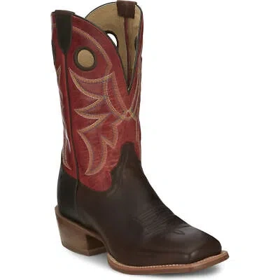 Pre-owned Tony Lama Ronan 11" Wide Square Toe Men's Boot In Red