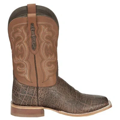 Pre-owned Tony Lama Rowel Square Toe Cowboy Mens Brown Casual Boots Tl3019