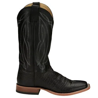 Pre-owned Tony Lama Sealy Square Toe Cowboy Mens Black Casual Boots Tl3000