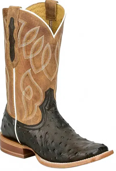 Tony Lama Women's Genuine Ostrich Square Toe Boot In Multi