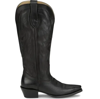 Tony Lama Women's Jess 15" Goat Western Boots In Midnight Black